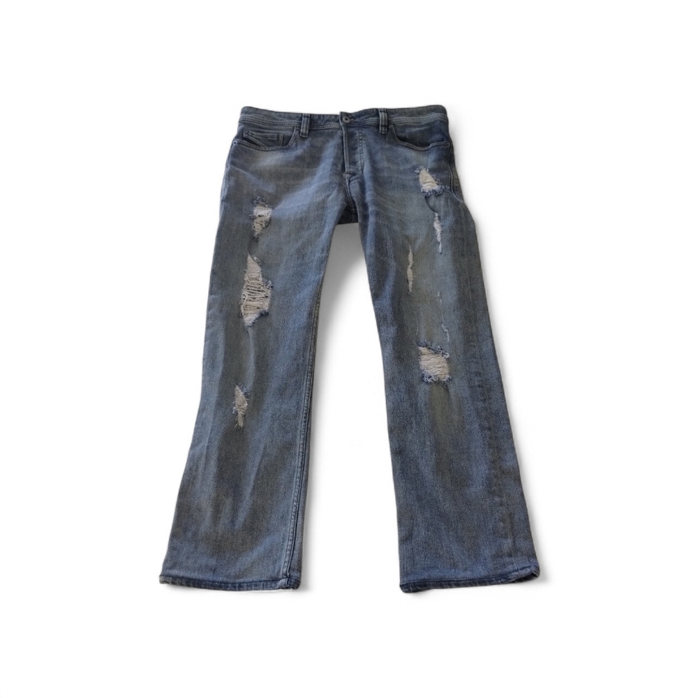 Diesel Safado Jeans Men 33x32 Blue Regular Slim Straight Distressed Stretch